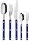 SABRE PARIS - Tafelbesteck, 5-teilig - Bistrot - Messer, Gabel, Esslöffel, Teelöffel & Kuchengabel - Edelstahl & Nylon - Spülmaschinenfest - Marineblau