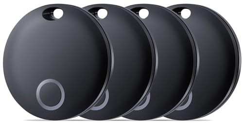 Reyke Smart Tag, Traqueur de Bagages, Fonctionne avec Apple Find My (iOS Uniquement), Localisateur d'Articles pour Clés, Sac à Dos, Portefeuille, Animaux Domestiques, Étanchéité,4 Pièces