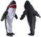 MeYuxg Hai Schlafsack Dunkelgrau, Hai Decke zum Anziehen, Flauschig Shark Blanket, Flanell Haifisch Decke, Shark Onesie für Jugendliche, Erwachsene, Hai-Liebhaber, Cosplay-Shows, 140
