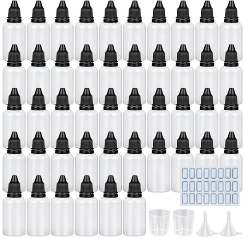 APACALI 80PCS 30ml Plastic Dropper Bottles, Empty Dropper Bottles, Paint Dropper Bottles, Plastic Eye Dropper Bottles with Caps, Eye Liquid Bottles for Paint Essential Oil Liquid