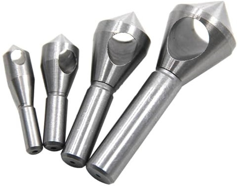 GIONAR 4 Pcs Countersink Bit Set, Titanium Coated Countersink Drill Bits for Metal, High Speed Steel Chamfer Drill Bit for DIY Wood Metal Plastic, Durable Countersink Bits for Metal