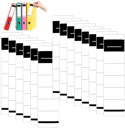 100 Stück Ordner Etiketten Selbstklebend Schmal Ordnerrücken, Ordnerrücken Einstecken Breit 54 x 190 mm, Weiß Ordner Etiketten für 8 cm Schmale Ordners