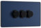 BG Evolve Matt Blue 3 Gang Custom Grid Dimmer Light Switch PCDDB83B