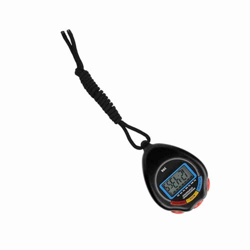 ERYUE Professioneller Schiedsrichter -Stoppuhr -Timer, Multifunktionaler Elektronischer Sport -Timer Zum Rennen, Laufen, Schwimmen mit Kalenderalarm (Schwarz)