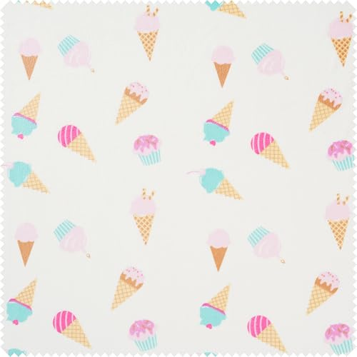 VBS Marktplatz Polyester-Jersey Chilly Print Ice Cream Jersey-Stoff Breite 145 cm Motivgröße 5-5.5 cm Dekostoff Meterware Nähen Sommerstoff
