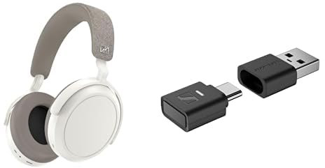 Sennheiser headphone bundle MOMENTUM 4 Wireless Headphones, White BTD 700 Dongle
