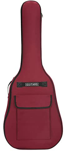 Koffer für klassische Gitarre | Gitarrentasche für 40/41 Zoll, 600D-Oxford-Stoff, verstellbare Gigbag, wasserdichter weicher Rucksack mit Schulterfallengriff, großes Fassungsvermögen, dunkelrot