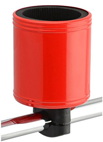 Kroozie 2.0 Red Bike Cup Holder - The Ultimate Bicycle Cup Holder for Cruiser, Electric, and Kids Bikes - Adjustable Handlebar Mounted Drink Holder for Yeti, Coffee, Water Bottle, and More