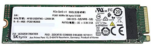 HFS512GD9TNG SK Hynix SSD 512 GB PC601 NVMe PCIe 3.0 x4 M2 M.2 2280 compatibile con Dell HP Lenovo Asus Acer, D P/N 0V4RWG V4RWG