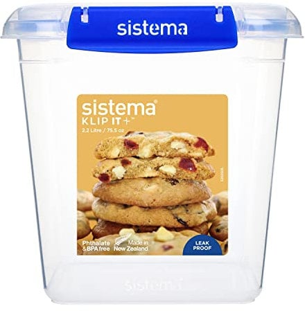 Sistema 883346 Klip It Container, Polypropylene, 2200 milliliters, Transparent