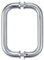 Ranbo C-Shaped 203mm Tubular Back-to-Back Frameless Glass Shower Door Push Pull Handle, Fits 8-12mm(5/16-1/2) Glass Doors,203mm Mounting Hole Distance,for Shower Door,barn Door,Electroplating Grey