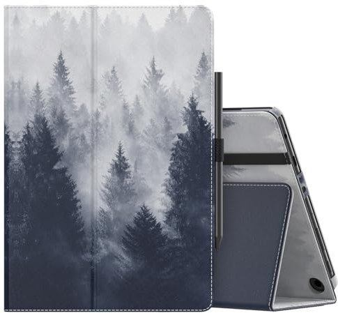 MoKo Case Fits All-New Amazon Kindle Fire HD 10 & 10 Plus Tablet (13th/11th Generation, 2023/2021 Release) 10.1 - Slim Folding Stand Cover with Auto Wake/Sleep, Gray Forest