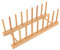 Escurreplatos de madera plegable con 8 ranuras, escurridor de platos de bambú, organizador de tabla de cortar para platos, tapa de olla, cuenco, utensilios de cocina