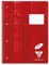 Clairefontaine 68252C - Packung mit 5 Collegeblöcken / Schulheft mikroperforiert mit Ringbuchlochung, DIN A4+ 80 Blatt 90g, Lineatur 28 durchgehend kariert mit Doppelrand, Rot, 1 Pack