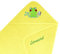 Lashuma Gelbes Babyhandtuch mit Kapuze Namen Bestickt 75x75cm, weiches Kinder Badetuch mit Kapuze Motiv:Frosch