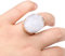 LODMLOER Natural Raw Crystal Stone Ring for Women-Irregular Agates Ring，Adjustable Statement Rings Natural Stone Quartz Rings for Women Jewelry,White,Adjustable