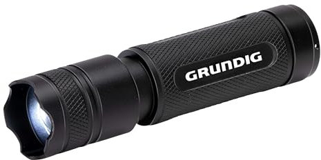 Grundig LED-Taschenlampe 500 Lumen - 10W - 200M Reichweite - 3 Leuchtmodi: Hoch, Niedrig, Pulsierend
