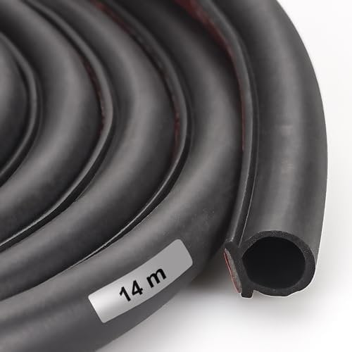 Dichtungsband für Türen Fenster Selbstklebendes Schaumstoffband Türdichtung Fenster, für Anti-Kollision/akustisch/wasserdicht/staubdicht (schwarz, 14M)