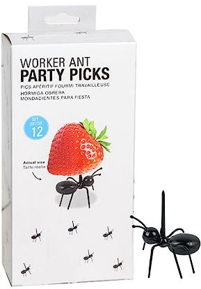 FRGMNT Paquet de 120 Fourchettes de DéCoration de Fruits Aliments pour Fourmis Fourchettes en Forme de Fourmi Snack Gâteau Dessert Maison Cuisine FêTe
