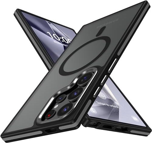 symboly Magnetisch für Samsung Galaxy S24 Ultra Hülle Matt, Kompatibel mit MagSafe, Handyhülle Samsung S24 Ultra Case Militärnorm Schutz Stoßfeste Schutzhülle Dünn Galaxy S24 Ultra 6,8 in, Schwarz