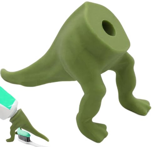 Lustige Zahnpasta-Kappen, Pooping Toothpaste Topper, Pooping Dinosaurier Zahnpasta Squeezer Caps, Lebensmittelechte Silikonkappen, passend für die meisten Zahnpastatuben