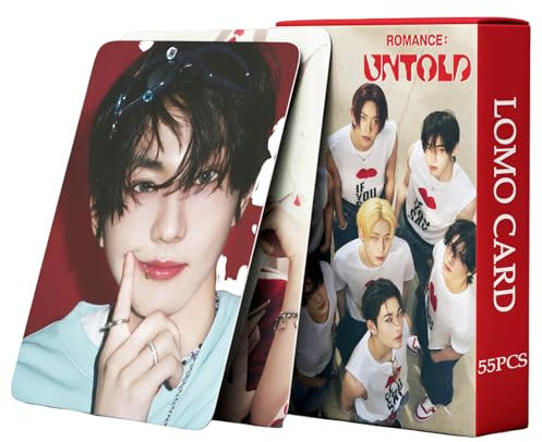 PYAJUU ENHYPEN Photocards Kpop ENHYPEN ROMANCE : UNTOLD Album Photocards 55pcs Enhypen Lomo Cards Untold Photo Cards ENGENE MERCH (RED)