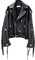 A&M Express Damen-Jacke aus echtem Leder, mit Gürtel, Punk, zum Schnüren, Schwarz, Schwarz , S