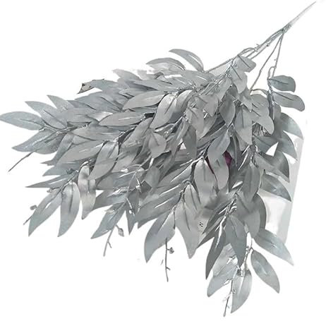 CAFIEDR Gold Silber Künstliche Pflanze Kunstrasen Kunststoff Farn Grüne Blätter Gefälschte Blume Pflanze Hochzeit Home Decor Tischdekoration(Reddish)