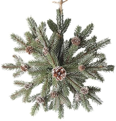 Dekorativer schöner Weihnachtskranz mit Tannenzweigen und Zapfen für die Haustüre Eingangstüre ca. 31 cm Durchmesser Türkranz 80571