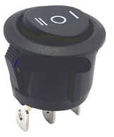 5Pcs Round Type Switch AC 6A/250V 10A/125V 3P ON-OFF-ON SPDT 3 Position Circle Rocker Switch IDGTTLDF