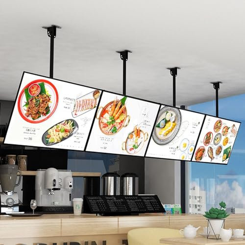 CucCe led restaurant menu board 80x60cm Ultra Slim Snap-In Frame LED Light Box, Shop Decorative Wall Sign, LED Backlit Menu Board Display Board(1PC 80x60cm (32x24inches))