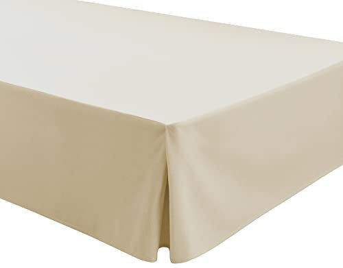 EasyCosy - Cache Sommier ATENEA, Couvre Sommier Lit 180 - (180x190/200cm). Couleur Beige