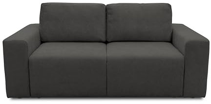 DOMO. collection Sofa Lares, 2-Sitzer Couch mit Schlaffunktion und Federkernpolsterung, lose Rückenkissen, Polstergarnitur, 192 x 116 x 85 cm (BxTxH), grau