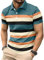 Men's Casual Polo Shirts Short Sleeve Fashion Golf Shirt Classic Striped Slim Fit T-Shirts (UK, Alpha, M, Regular, Regular, #1)