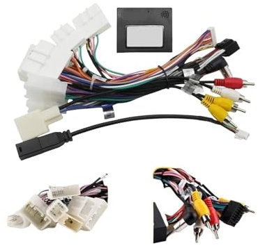 Stromkabelbaum kompatibel für Toyota Android Navigation 16Pin Autoradio Stereo Stromkabelbaum Kabel Adapter Canbus Box kompatibel für JBL AMP