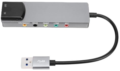 YUEHISY Externe USB-Soundkarte, Hochauflösende Musik und Digitaler SPDIF-Soundausgang, für 7.1/5.1-Surround-Sound-Systeme auf Laptop-PCs