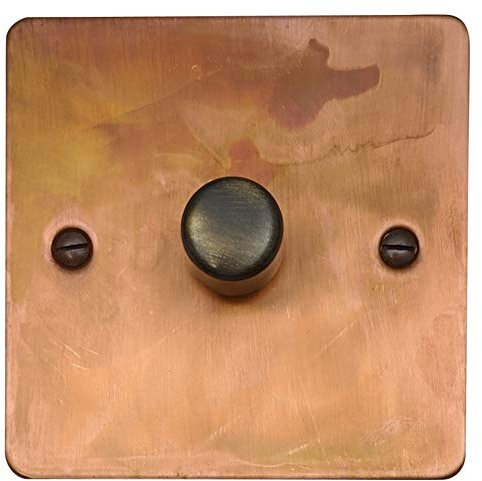 Flat Tarnished Copper LED Dimmer (1 Gang) - FTC511