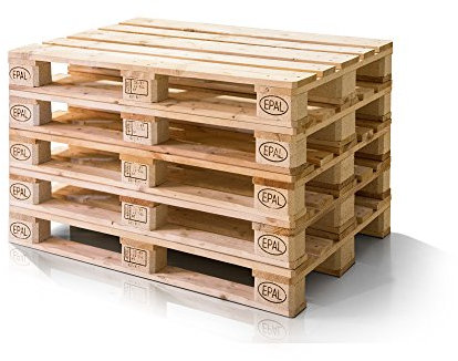 moebel-eins Europalette 5er Set Flachpalette Palette Neuware Holzpalette 120x80 cm Natur
