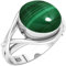 Jeweloporium 925 Silber Ringe für Damen Grün Real Malachit mit Stein Mode Silber Ringe Größe 52(16.6) Jubiläum - Geschenk Boho Schmuck