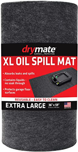 Drymate Tapis de déversement d'huile XL (36 x 60), Tapis d'huile Absorbant de qualité supérieure - réutilisable/Durable/étanche - Le Tampon d'huile Contient des liquides