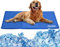 Ownpets 100x60CM große Kühlmatte für Hunde/Katzen, Kühlkissen, Kühl Hundedecke, Ungiftiges Kaltgelpad, Selbstkühlende Matte, Blau