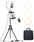 Elitehood 12’’ Ring Light with Tripod Stand (72’’ Tall) & iPad/Phone Holder, Dimmable Selfie Circle LED Lights Ringlight for Video Recording, Conference, Makeup, Laptop, Computer, Webcam, YouTube
