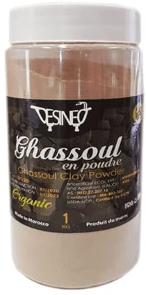 Ghassoul tradizionale Beldi naturale Biologico 1kg argilla bianca