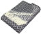 Moon Luxury Decke aus Baumwollmischung ca. 150x200 Kuscheldecke Zick-Zack Muster Tagesdecke mit Fransen leicht & kuschelig (weiß/schwarz)