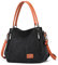 NICOLE & DORIS Sac a Main Femme Simple Fourre-Tout Sacs Toile Sacs portés épaule Grand Sac Bandouliere Sac avec Bandoulière réglable Hobo Sacs Shopping Voyage Noir