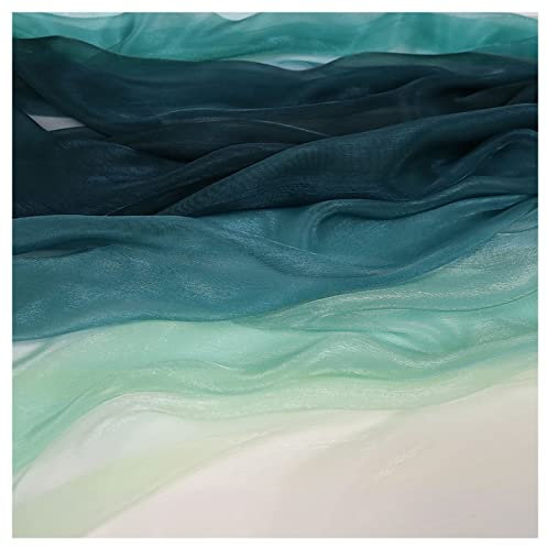 Chiffon Stoff Meterware Gradienten-druck-chiffon-stoff Wird In Alten Hanfu-stoffen Und Bekleidungsdesign Verwendet 150 Cm Breit Meterware Verkauft(Color:Bambusgrüner Farbverlauf)