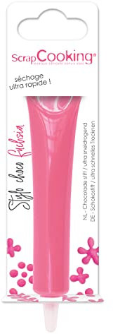 ScrapCooking - Stylo Choco Rose Fuchsia - Crayon Alimentaire Pâtisserie 25 g - Stylo Décoratif Comestible - Écrire & Dessiner sur Desserts, Gâteaux & Biscuits Anniversaire - 6814