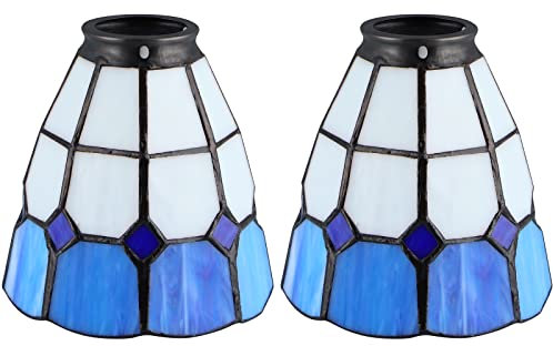 Skelang 2 Pcs Lip Glass Lamp Shade, Ceiling Fan Light Cover with Standard 42 mm Fitter, Light Fixture Replacement