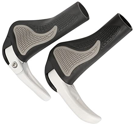 ihreesy Ergonomische Fahrradgriffe, Mountainbike Lenkergriffe Aluminiumlegierung rutschfeste Fahrradgriffe Fahrradlenker Bequeme Fahrradgriffe für Radfahren MTB Rennrad BMX,Weiß