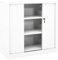 Tidyard Armario con Puerta Corredera Armario Ropero Armario de Almacenamiento Armario Auxiliar con 2 Estantes Ajustables para Dormitorio Habitación Oficina Blanca Acero 90x40x90 cm